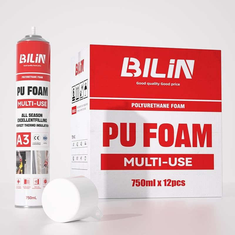 Multi Use Fire Retardant PU Foam Smooth Untuk HVAC Mounting Dan Pipe Sealing