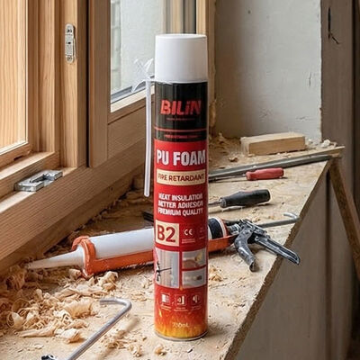 750ml B2 Busa Semprot Tahan Api Serbaguna Busa PU Tahan Api untuk Mengisi Celah