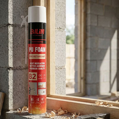 Bangunan Komersial Penggunaan Api Diklasifikasikan PU Foam Jendela Pintu Frame Isolasi Fireblock Foam Sealant 750ml
