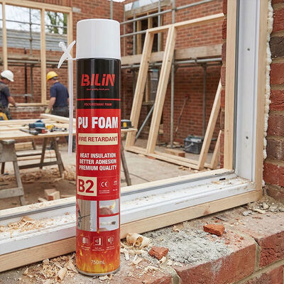 Busa Semprot Poliuretan Tahan Api Isolasi Atap Curing Cepat Perekat Busa PU Tahan Api